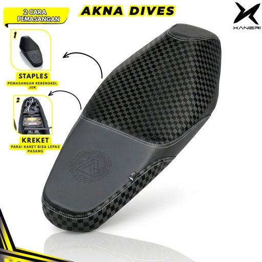 Akna AXL Kulit Jok & Cover Jok Motor Dives Hitam Motif Karbon