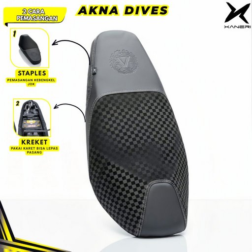 Akna AXL Kulit Jok & Cover Jok Motor Dives Hitam Motif Karbon