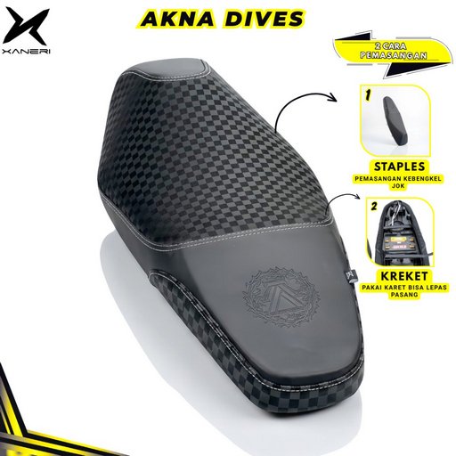 Akna AXL Kulit Jok & Cover Jok Motor Dives Hitam Motif Karbon