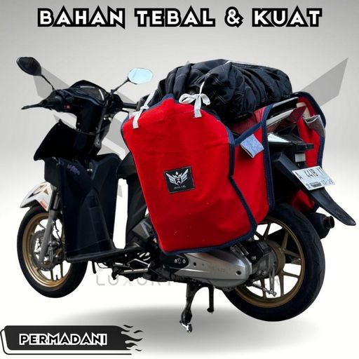 Akna AXL Kulit Jok & Cover Jok Motor Dives Hitam Motif Karbon