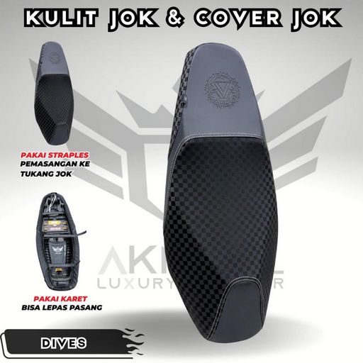 Akna AXL Kulit Jok & Cover Jok Motor Dives Hitam Motif Karbon