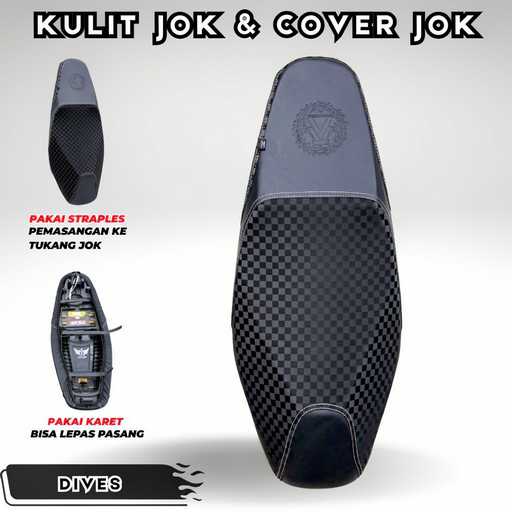 Akna AXL Kulit Jok & Cover Jok Motor Dives Hitam Motif Karbon
